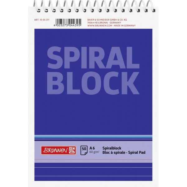 Cahier  spirale - A6 (50 pages)
