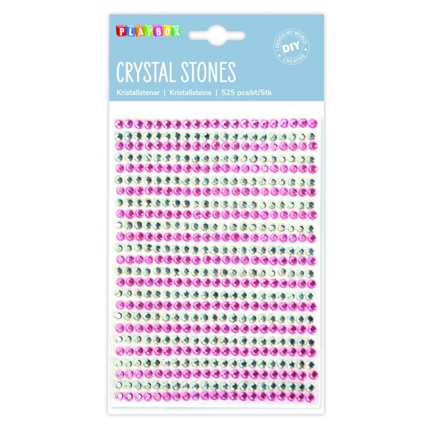 Pierres de cristal rose & argent