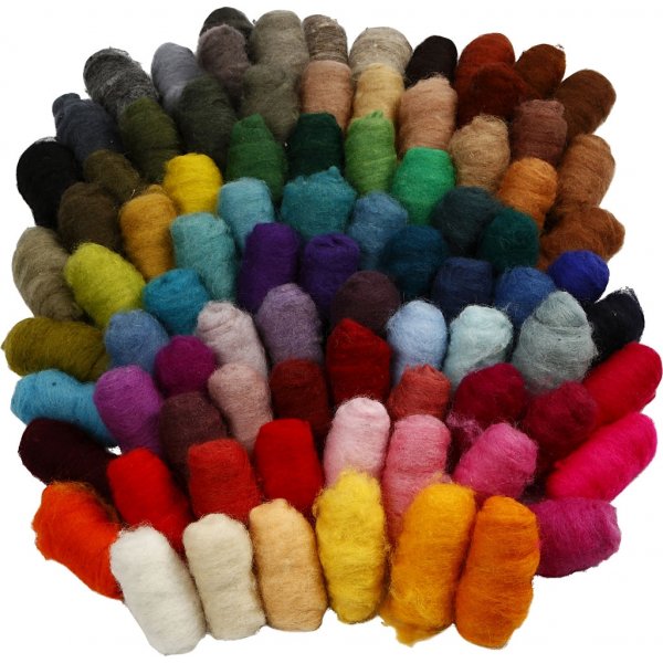 Laine cardée - 86 x 10 g Laine cardée - 86 x 10 g