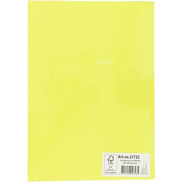 Carton color - vert clair - A4 - 180 g - 100 feuilles