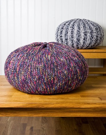 Patron tricot - Poufs au point mousse