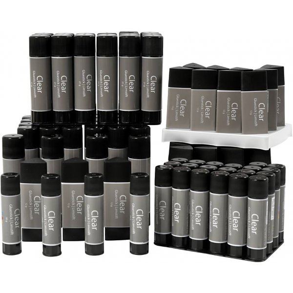 Btons de colle transparente - diffrentes tailles - 96 pcs