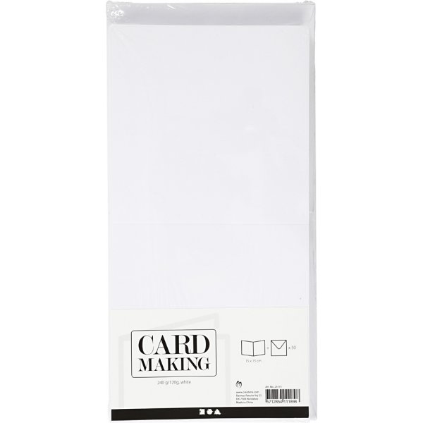 Cartes et enveloppes - blanc 16 x 16 cm - 50 sets