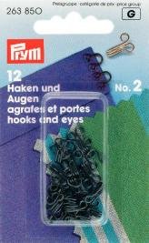 Crochets et douilles en laiton No. 2, noir moyen 12 pièces Crochets et douilles en laiton No. 2, noir moyen 12 pièces