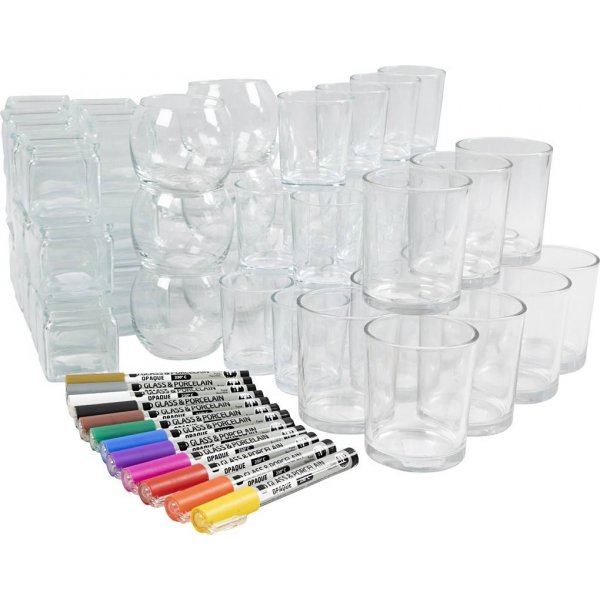 Kit de bricolage - Bougeoir avec marqueur en porcelaine