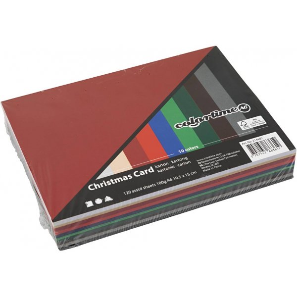 Carton de Nol - couleurs mlanges - A6 - 120 feuilles