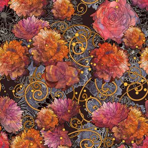Tricot à motifs 150 cm - Danse du Dahlia Tricot à motifs 150 cm - Danse du Dahlia