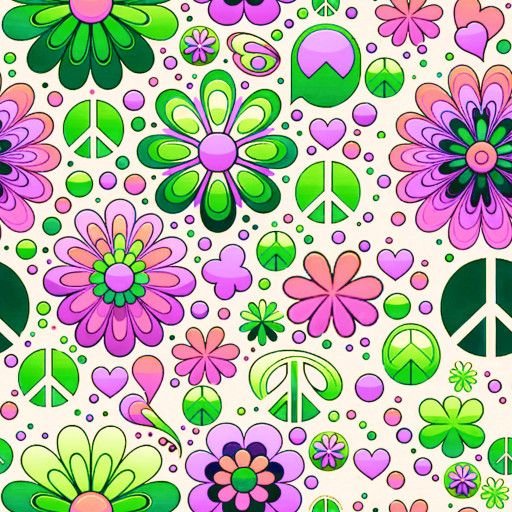 Fleur paix - vert/rose