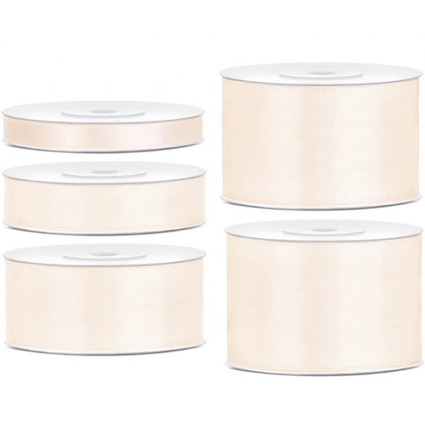 Ruban satin - 25 m - Blanc cr�me clair
