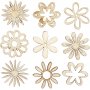 Dcorations en bois - Fleurs - 45 pcs