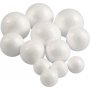 Boules en polystyrne - blanc - 20+30+40 mm - 12 pcs
