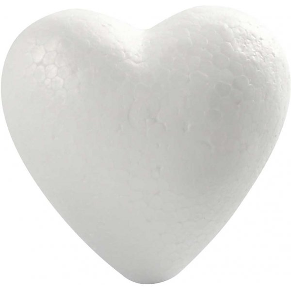 Coeurs en polystyrène - blanc - H8 cm - 50 pcs