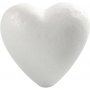 Coeurs en polystyrne - blanc - H8 cm - 50 pcs