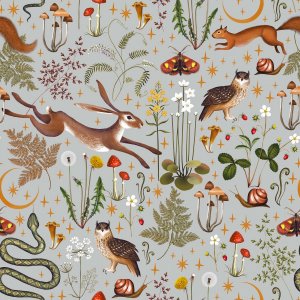 Jersey à motifs 145 cm - Étoile de la forêt - lièvre Jersey à motifs 145 cm - Étoile de la forêt - lièvre