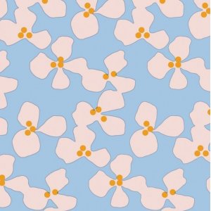 Toile cirée Poppy - Bleu clair Toile cirée Poppy - Bleu clair