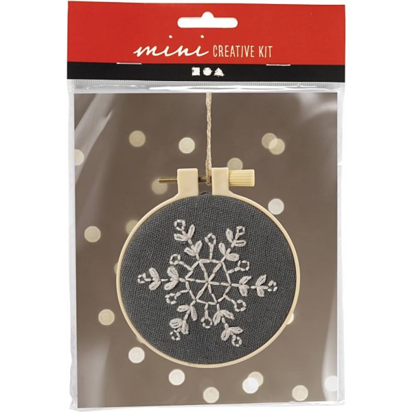 Mini Kit DIY Broderie - gris - Flocon de neige Mini Kit DIY Broderie - gris - Flocon de neige