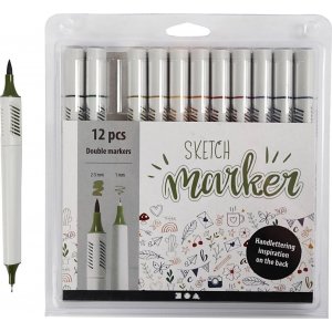 Marqueurs de croquis - couleurs ternes - 12 pcs Marqueurs de croquis - couleurs ternes - 12 pcs