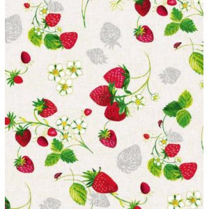 Toile cirée élégance peinte fraise Toile cirée élégance peinte fraise