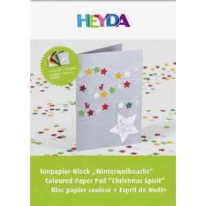 Bloc de papier coloré A4 130 g - 10 pages Couleurs de Noël Bloc de papier coloré A4 130 g - 10 pages Couleurs de Noël