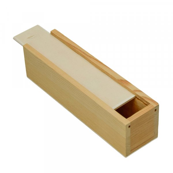 Coffret en bois non trait avec couvercle coulissant