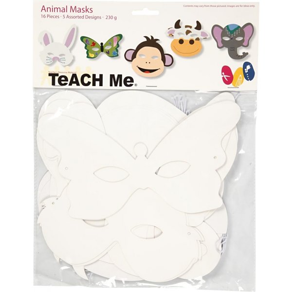 TeaCH Me - figurines en carton - Masques d'animaux - 16 pcs