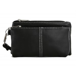 Sac de rangement en cuir nappa d'agneau - Noir Sac de rangement en cuir nappa d'agneau - Noir