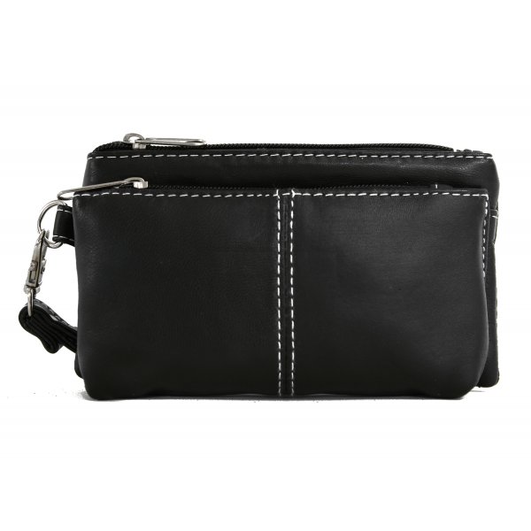 Sac de rangement en cuir nappa d\\\'agneau - Noir Sac de rangement en cuir nappa d\\\'agneau - Noir