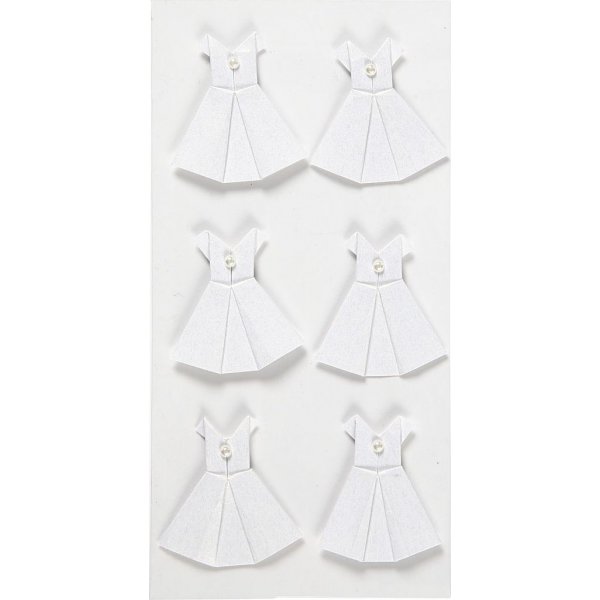 Autocollants - blanc - robe - 6 pcs