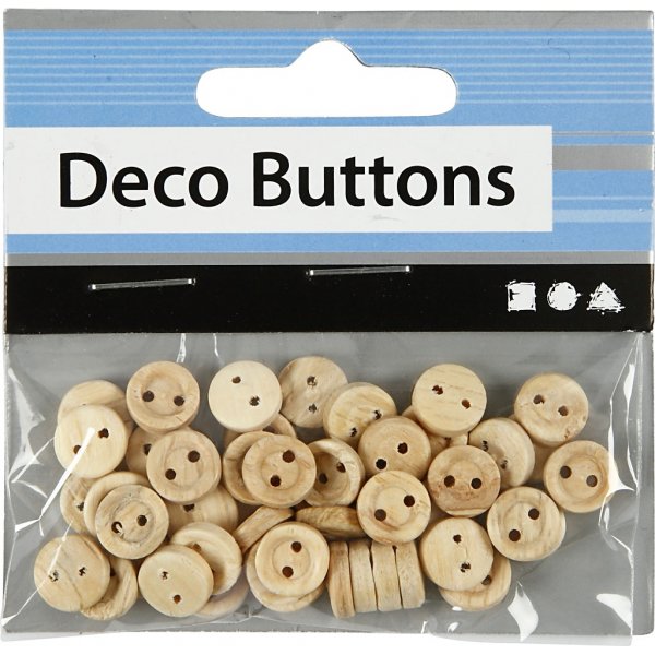 Boutons en bois Ø8 mm - 50 pcs Boutons en bois Ø8 mm - 50 pcs