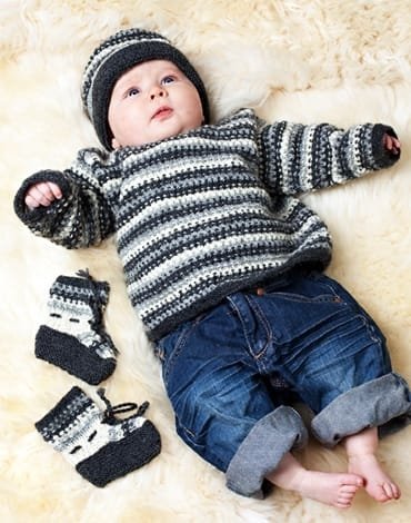 Patron tricot - Pull, bonnet et chaussettes  motifs