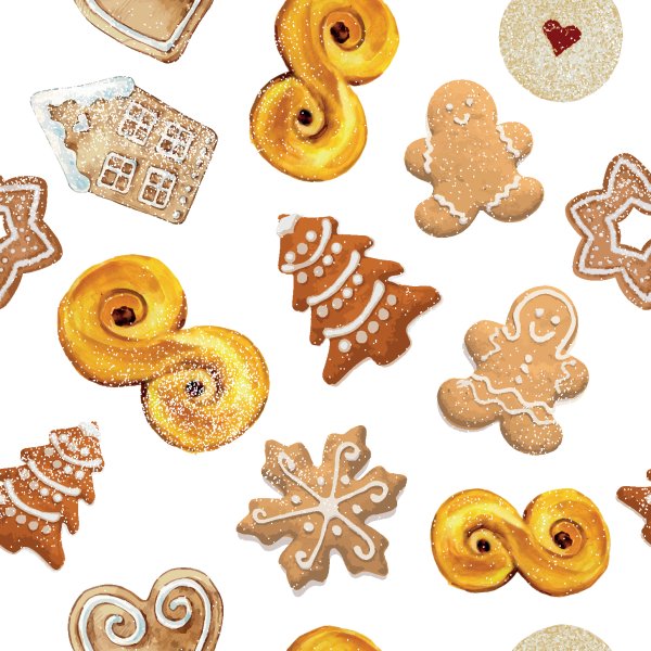 Biscuits de No�l en jersey � motifs - Blanc