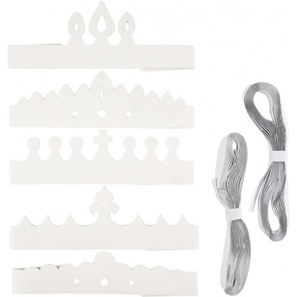 Couronnes en carton - blanches - 50 pcs Couronnes en carton - blanches - 50 pcs