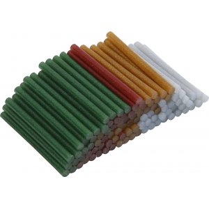 Bâtons de colle pour mini pistolet à colle - or - vert - rouge - argent - paillettes - L10 cm - 100 pcs Bâtons de colle pour mini pistolet à colle - or - vert - rouge - argent - paillettes - L10 cm - 100 pcs