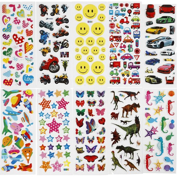Autocollants 3D - 20 feuilles