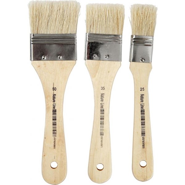 Pinceaux  laque - plats - 3 pcs