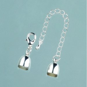 Embout ø 8 mm - paquet de 15 - argenté avec chaîne Embout ø 8 mm - paquet de 15 - argenté avec chaîne