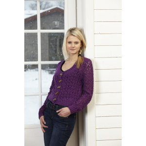 Patron tricot - Cardigan court tricoté en dentelle Patron tricot - Cardigan court tricoté en dentelle