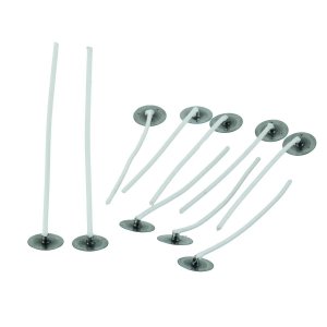 M�che plate cir�e 3 x 10 / 8 cm - Lot de 10 avec support