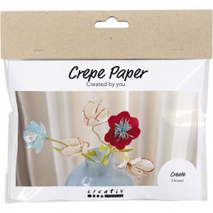 Mini kit de papier crépon à faire soi-même - Fleurs en papier crépon aux couleurs pastel Mini kit de papier crépon à faire soi-même - Fleurs en papier crépon aux couleurs pastel