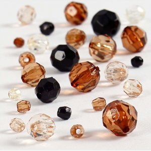 Perles en plastique à facettes Harmony - mixtes - dorées - 50 g Perles en plastique à facettes Harmony - mixtes - dorées - 50 g
