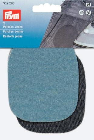 Team patches denim bleu clair/bleu fonc 9x8cm 2 paires