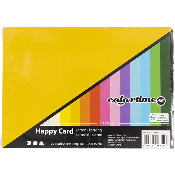Carton Printemps - couleurs mlanges - A6 - 120 feuilles