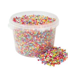 Perles tubulaires en seau Happy Mix - 20000 pièces Perles tubulaires en seau Happy Mix - 20000 pièces