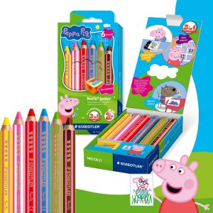 Crayons de couleur Greta Gris 3 en 1, couleurs assorties - Lot de 6 Crayons de couleur Greta Gris 3 en 1, couleurs assorties - Lot de 6