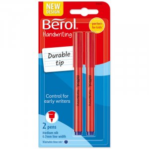 Stylo fibre Berol - Stylo d'écriture manuscrite - Forme ronde - Bleu Stylo fibre Berol - Stylo d'écriture manuscrite - Forme ronde - Bleu