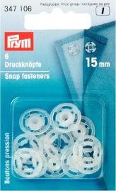 Boutons-pression (cousus) en plastique transparent Boutons-pression (cousus) en plastique transparent