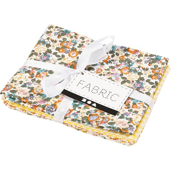 Tissu patchwork - jaune - 4 pcs Tissu patchwork - jaune - 4 pcs