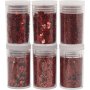 Paillettes et paillettes - rouge - 6 x 5 g