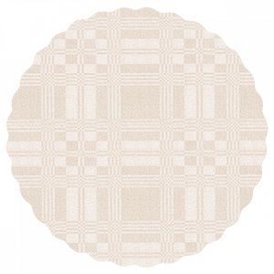 Toile Cire PVC Ronde Damas - Blanc