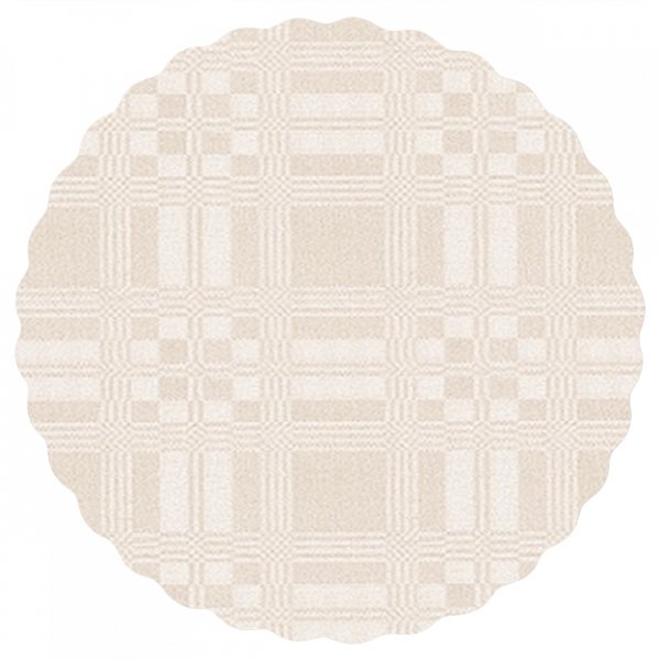 Toile Cire PVC Ronde Damas - Blanc